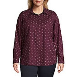 ST. JOHN’S BAY floral geo print button down shirt